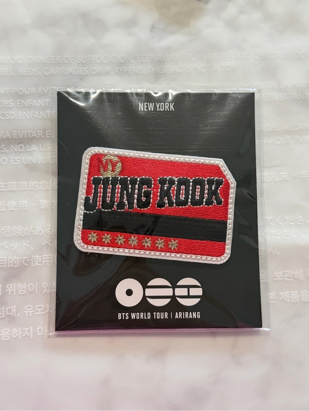 BTS Jungkook Arirang New York City-NYC Pop Up Patch brand new